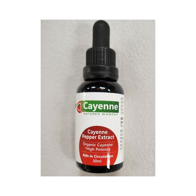 ORGANIC CAYENNE PEPPER EXTRACT GMO FREE EXTRA STRENGTH 30ML