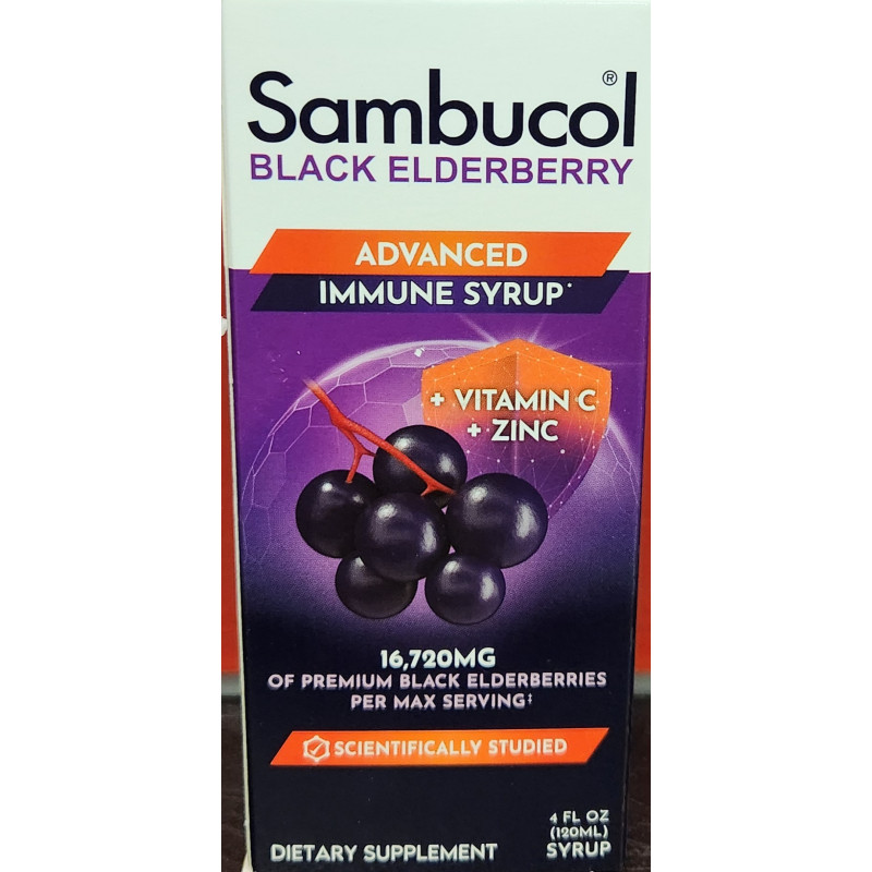 Sambucol Black Elderberry Syrup with Zinc & Vitamin C