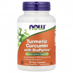 NOW Foods Turmeric Curcumin with BioPerine 90 Capsules