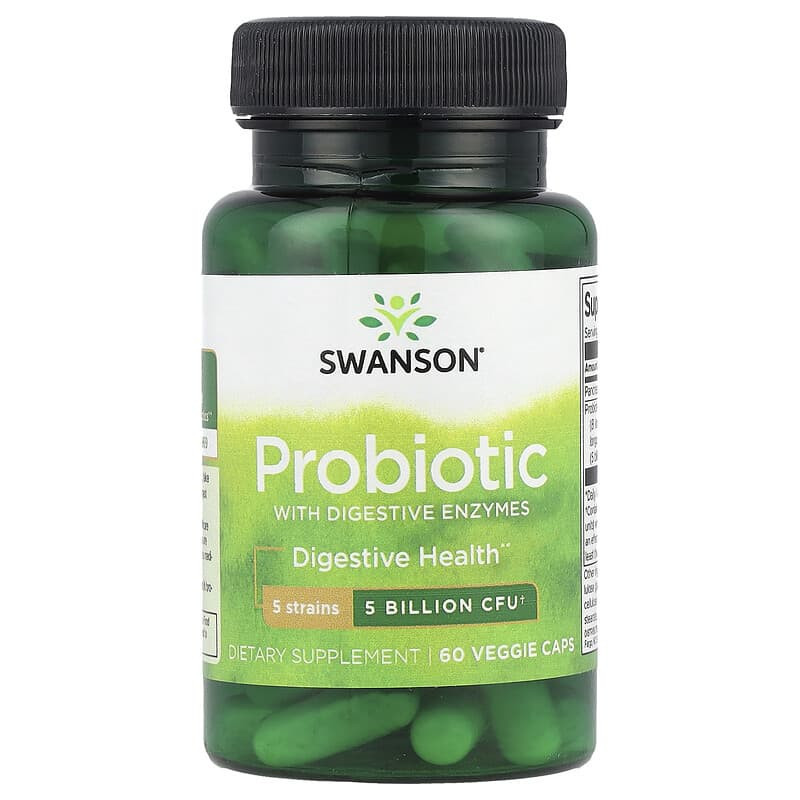 Swanson  Probiotic with Digestive Enzymes, 5 Billion CFU, 60 Veg Caps