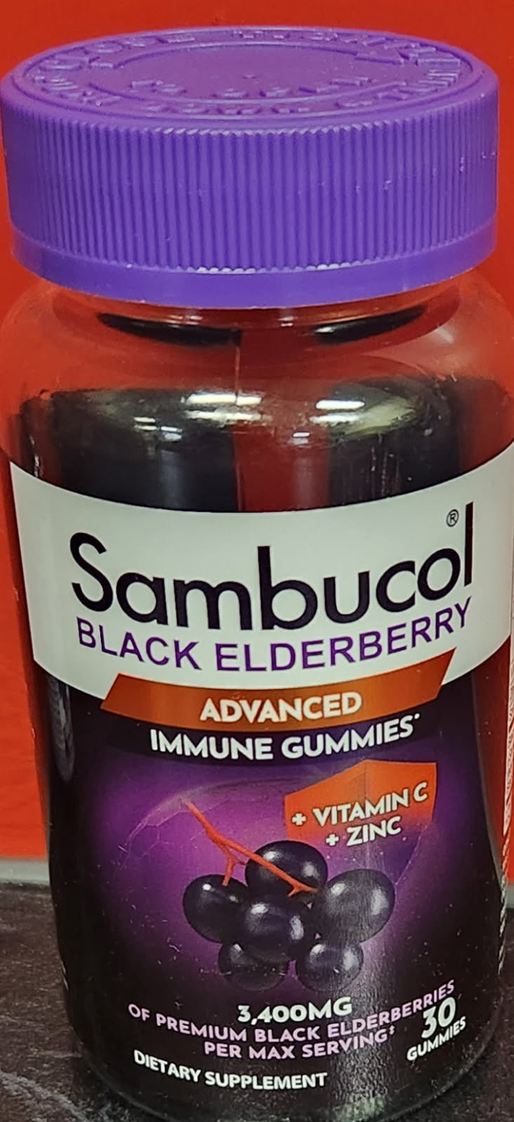 Sambucol Black Elderberry Advanced Immune Gummies + Vit C, Zinc
