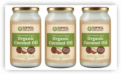 Bulk 3 x 1 Litre Cold Pressed Organic Virgin Coconut Oil in Glas