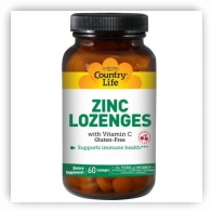 Country Life Zinc Lozenges with Vitamin C, Cherry (60 tablets)