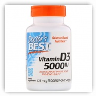 Doctors Best Vitamin D3 125mcg (5000IU) 360 soft gels