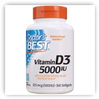 Doctors Best Vitamin D3 125mcg (5000IU) 180 soft gels