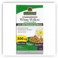 Nature's Answer, White Willow with Feverfew, 500 mg, 60 veg caps