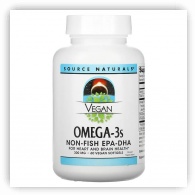 Vegan Omega-3S, Non-Fish EPA-DHA, 300 mg, 60 Vegan Softgels